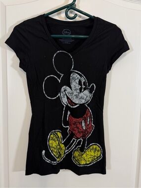 Disney Mickey Mouse Black Distressed Graphic Tee